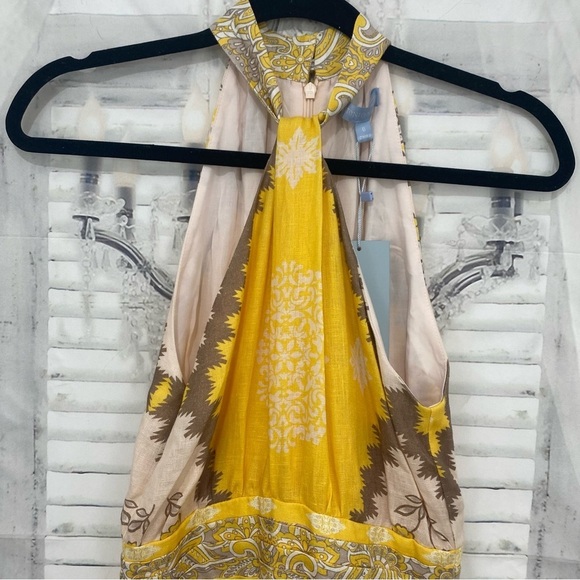 ANTONIO MELANI Yellow and Cream Midi Dress - Picture 3 of 11